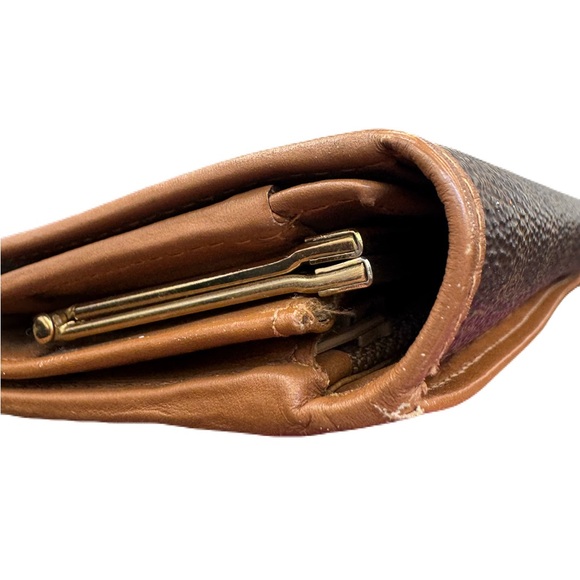 Celine Monogram Leather Long Wallet PVC W/ Kiss Lock And Gold Accents - Picture 7 of 16